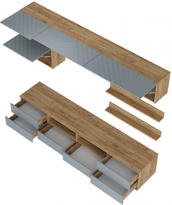 Гостиная "Камелия" ГС-01 Крафт/шарли бриз (МФ11)