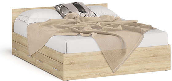 Мори Кровать с ящиками 1600, дуб сонома