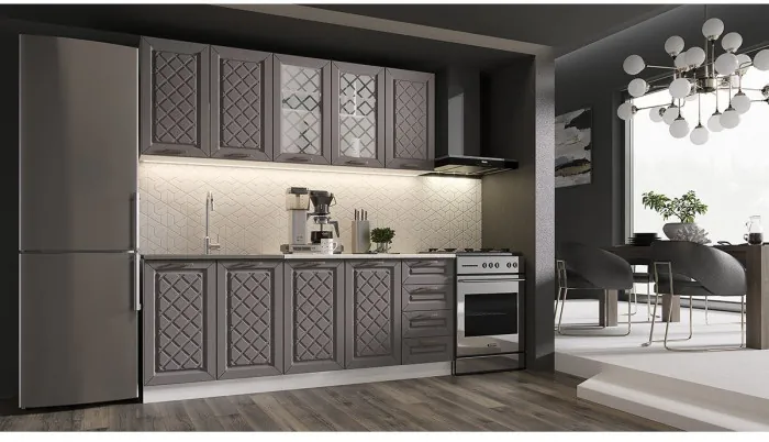 Кухня МДФ Агава 2000, лиственница темная