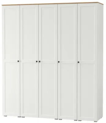 Остин Набор шкафов 03, цвет белый шагрень/дуб крафт золотой, ШхГхВ 200х54,3х229,6 см., универсальная сборка