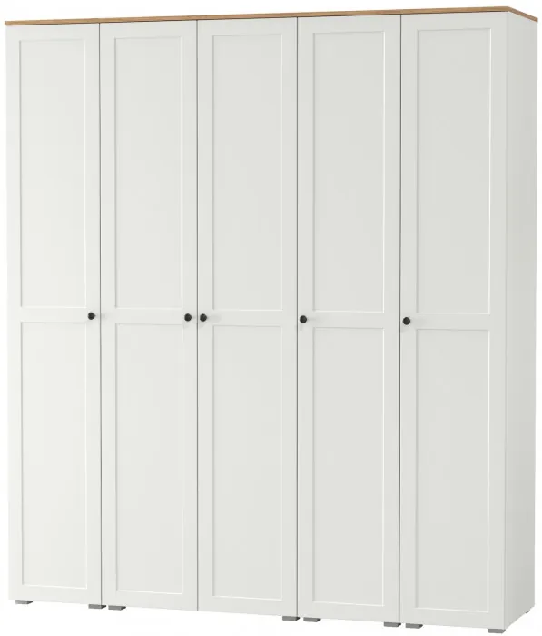 Остин Набор шкафов 03, цвет белый шагрень/дуб крафт золотой, ШхГхВ 200х54,3х229,6 см., универсальная сборка