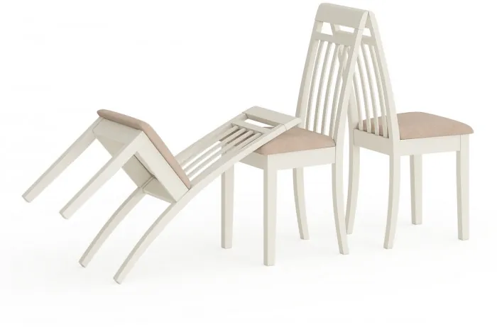 Три стула Мебель--24 Гольф-11 разборных, слоновая кость