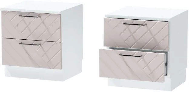 Тумба-6 прикроватная напольная "Иннэс-7", Белый/Грэй софт