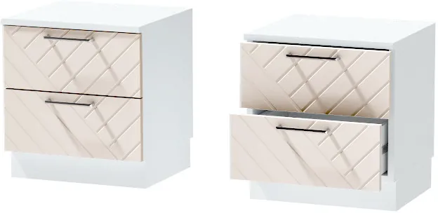 Тумба-6 прикроватная напольная "Иннэс-7", Белый/Тирамису матовый