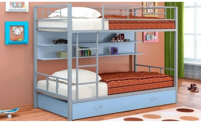 Двухъярусная кровать Севилья-3ПЯ голубая