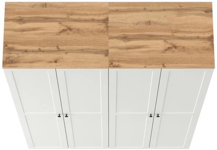 Остин 13.224 Шкаф 2 шт., цвет белый шагрень/дуб крафт золотой, ШхГхВ 160х54,3х229,6 см.