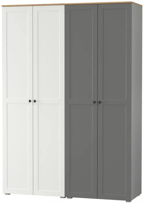 Остин 13.224 Шкаф 2 шт., цвет белый шагрень/серый графит/дуб крафт золотой, ШхГхВ 160х54,3х229,6 см., универсальная сборка
