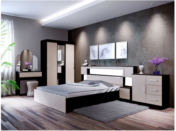 Модульная спальня Басямиф, композиция 2 (Белый)