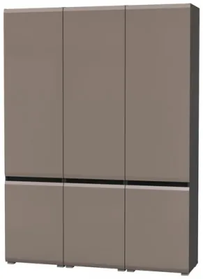 Сидней 13.200 Шкаф 3 штуки, цвет корпус: антрацит/фасады: МДФ веллюто капучино, ШхГхВ 150х41,3х205,2 см., универсальная сборка