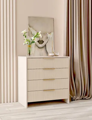 Комод 4 ящика Кэт-3, Кашемир/Тирамису матовый