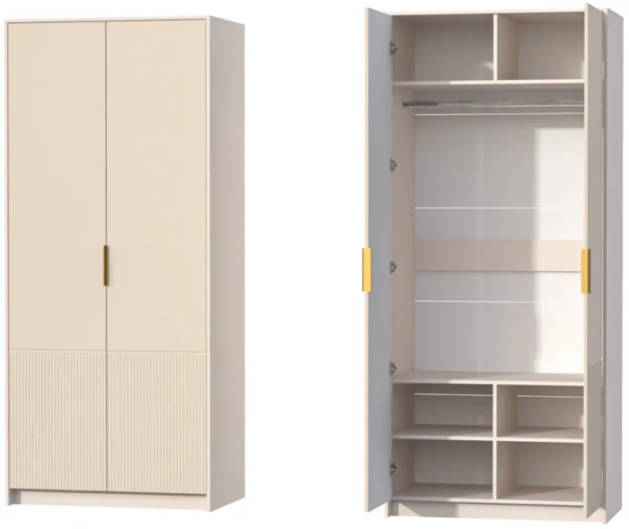 Шкаф 2-х створчатый Кэт-3, Кашемир/Тирамису матовый