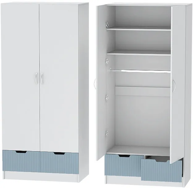 Детская комната Бриз МДФ, набор 10, Белый/Антарктида (Полосы)