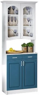 Буфет Констанция 2-х створчатый (Белый матовый / Джинс)