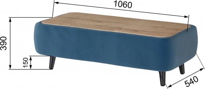 Стол журнальный Пай, атлантида/мдф дуб канадский