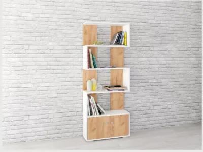 Стеллаж Ромео-2 белый/дуб крафт золотой