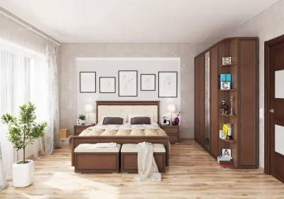 Модульная спальня Ливорно, набор 2, Орех донской