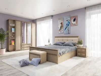 Модульная спальня Ливорно, набор 3, Дуб сонома