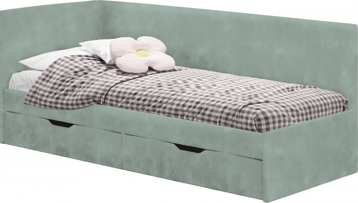 Кровать односпальная "Лео" КР-49 Белый/Эвкалипт/ЛДСП настил