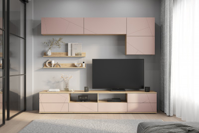 Гостиная "Камелия" ГС-01 Крафт/шарли пинк (МФ13)