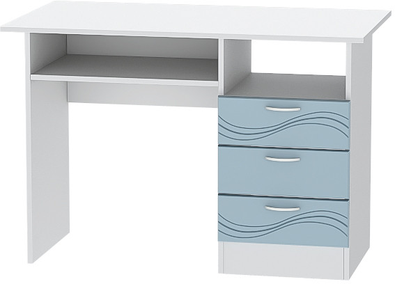 Стол письменный Бриз МДФ для детской, Белый/Антарктида (Волна)