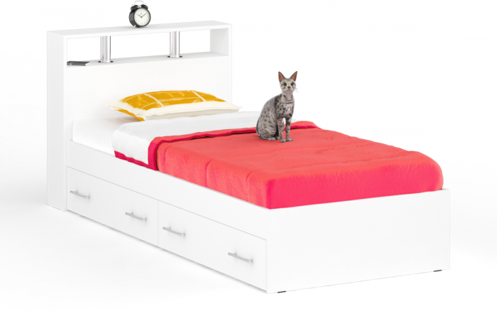 Камелия Кровать с ящиками 0900, белый