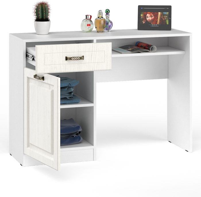 Ливерпуль Стол туалетный 12.46, ясень ваниль/белый