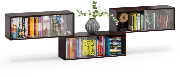 Три полки книжных С-МД-КН01, венге