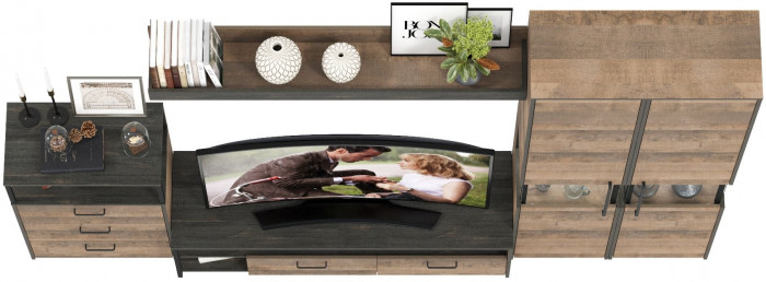 Трувор Гостиная 037, дуб гранж песочный/интра