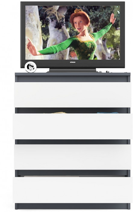 Мори Комод МК800.4, графит/белый