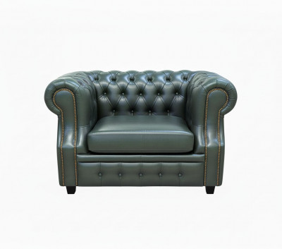 Кресло Честер ЛОФТ, экокожа, зеленый