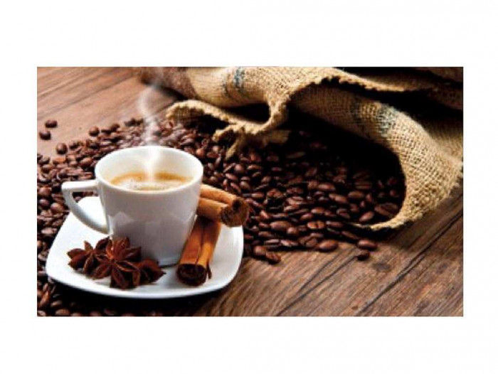 Симпл фотопечать стол обеденный раскладной / чашка кофе/дуб молочный/белый