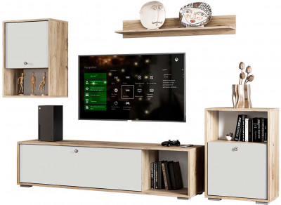 Гостиная "Нанси" дуб крафт серый/софт айвори