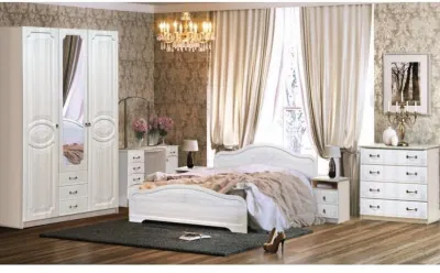 Модульная спальня Кэт-6, бодега / сандал (Бодега белая/Сандал белый)