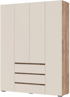 Хелен ШК 05 Шкаф 4х створчатый с ящиками (1600х2080х460) кашемир/дуб крафт табачный