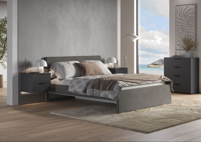 Кровать 160 КР-433-М с настилом из ламелей, Микровелюр Zeekr-55