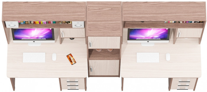 С-МД-СК9 Компоновка № 04, ясень шимо светлый/ясень шимо тёмный