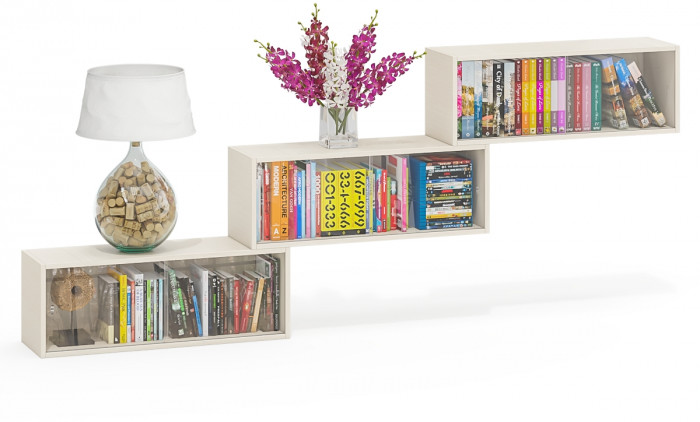 Три полки книжных С-МД-КН01, дуб