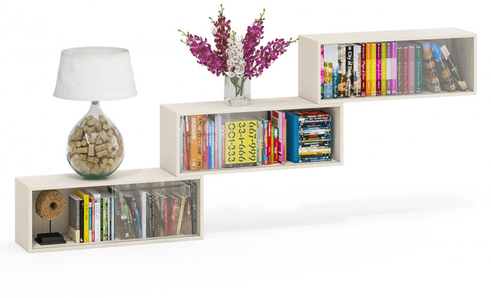 Три полки книжных С-МД-КН01, дуб