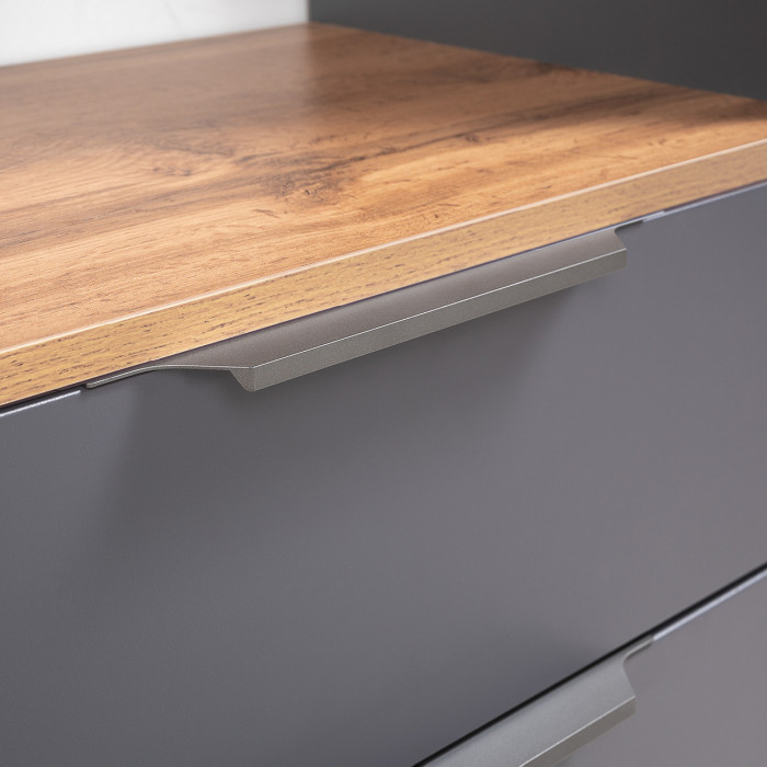 Октава Прихожая 26, серый графит/дуб крафт золотой/фасады МДФ серый графит