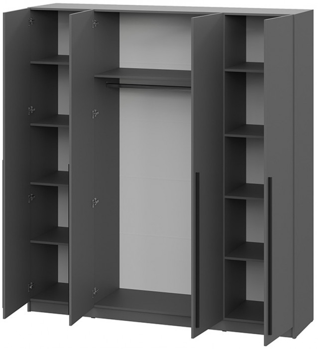 Шкаф распашной Берген ШК-2000, Серый графит