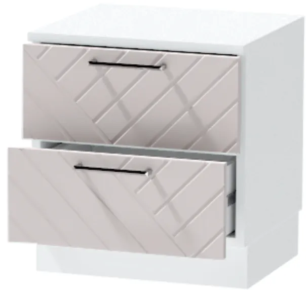 Тумба-6 прикроватная напольная "Иннэс-7", Белый/Грэй софт