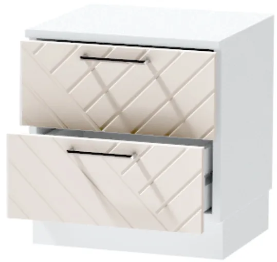 Тумба-6 прикроватная напольная "Иннэс-7", Белый/Тирамису матовый