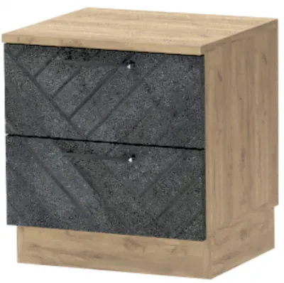 Тумба-6 прикроватная напольная "Иннэс-7", Крафт золотой/Бетон графит