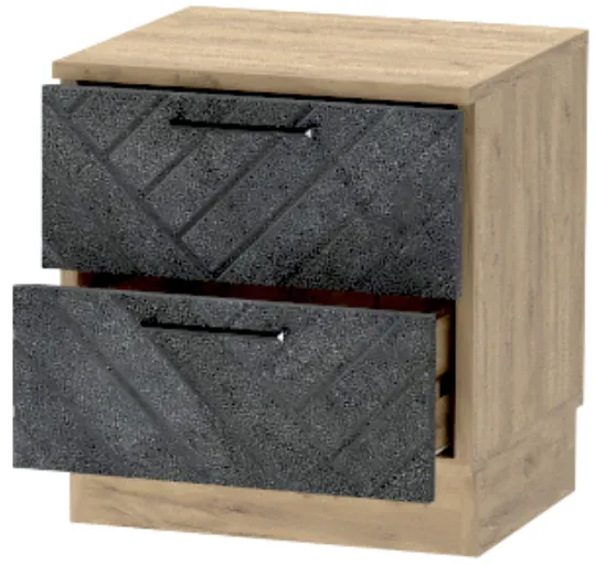 Тумба-6 прикроватная напольная "Иннэс-7", Крафт золотой/Бетон графит