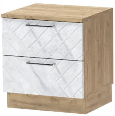 Тумба-6 прикроватная напольная "Иннэс-7", Крафт золотой/Бетон снежный