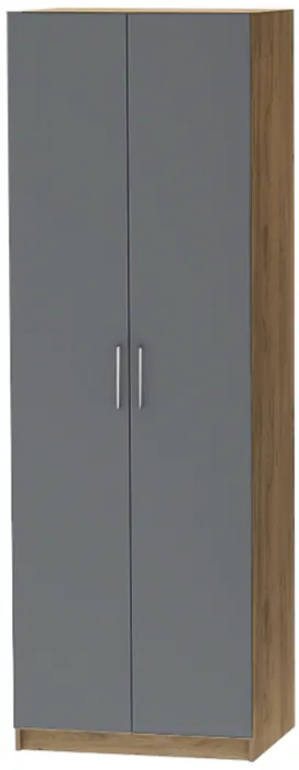 Шкаф двухдверный №1 "Иннэс-7" - Крафт золотой/Графит