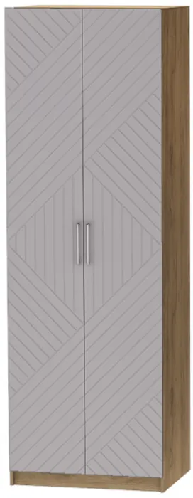 Шкаф двухдверный №1 "Иннэс-7" - Крафт золотой/Грэй софт