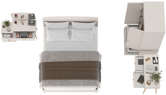 Афина Спальня 08-1600, цвет кашемир серый, сп.м. 1600х2000 мм., б/м, основание есть - фанера