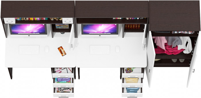 С-МД-СК9 Компоновка № 05, венге/белый шагрень