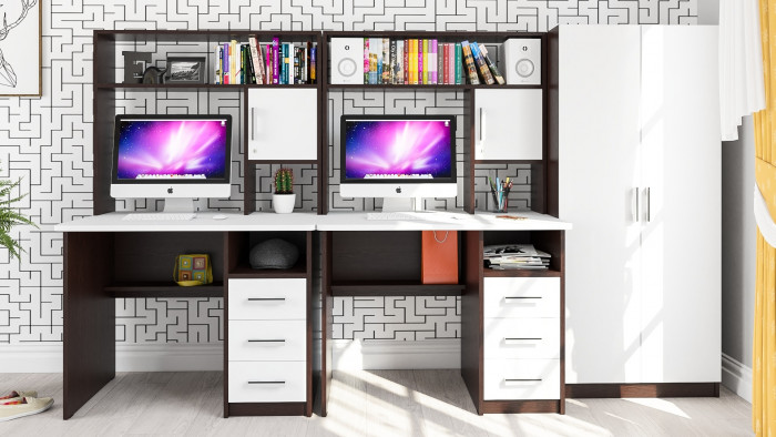 С-МД-СК9 Компоновка № 05, венге/белый шагрень